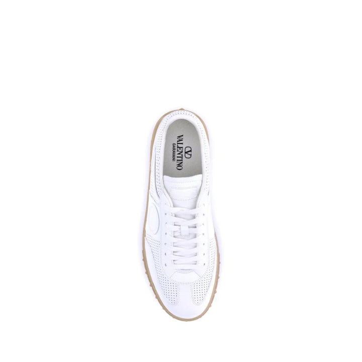 Valentino Garavani White Calf Leather Bos Taurus Low Top Sneakers