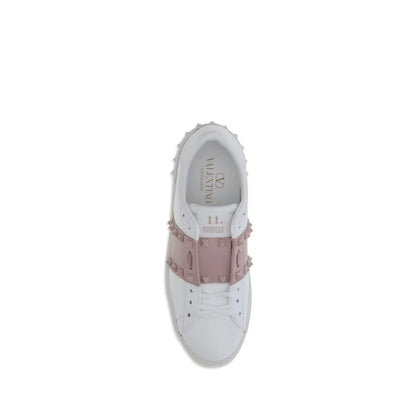 Valentino Garavani White Calf Leather Bos Taurus Low Top Sneakers