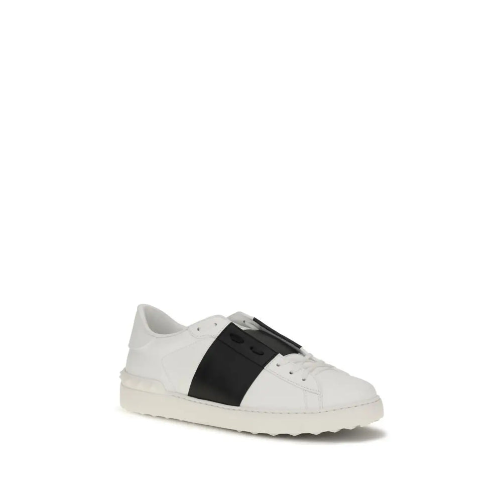 Valentino Garavani White Calf Leather Bos Taurus Low Top Sneakers