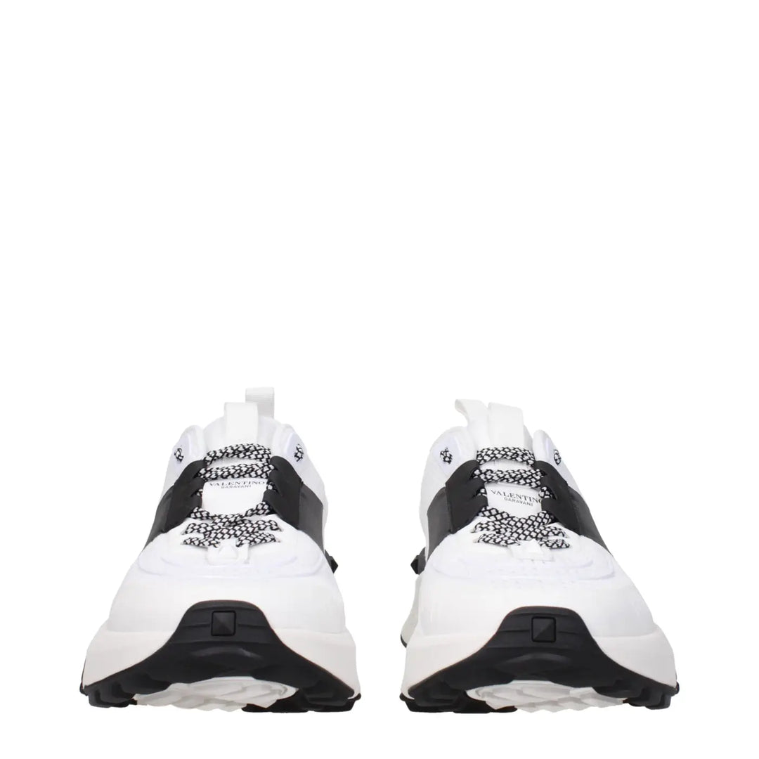Valentino Garavani White Fabric Athletic Sneakers
