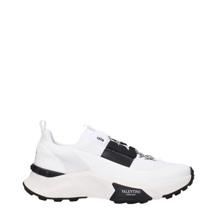 Valentino Garavani White Fabric Athletic Sneakers