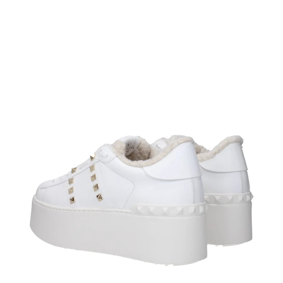 Valentino Garavani White Leather Platform Sneakers