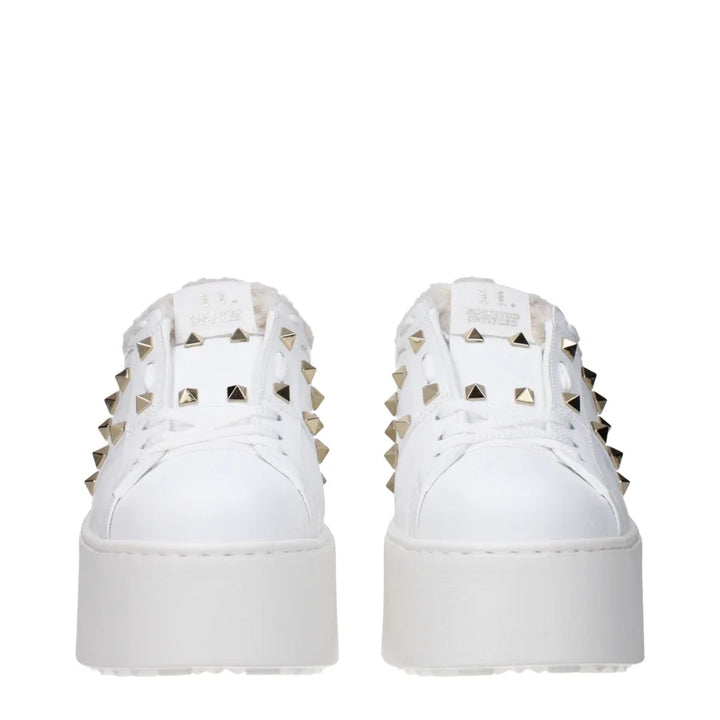 Valentino Garavani White Leather Platform Sneakers