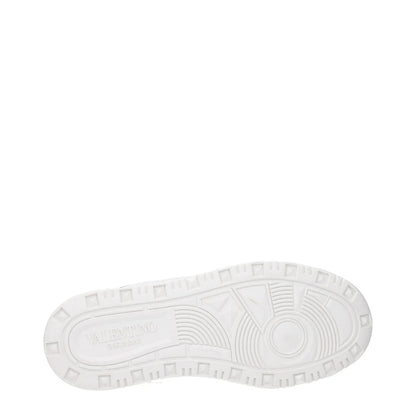 Valentino Garavani White Leather Sneakers with Studs and Logos