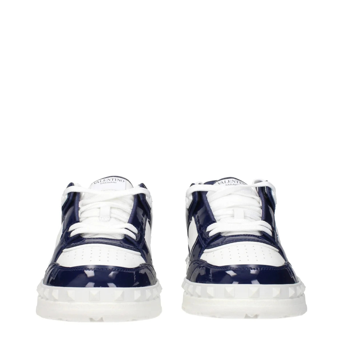 Valentino Garavani White Leather Sneakers with Studs and Logos