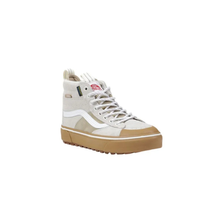 Vans Beige Leather High Top Sneakers
