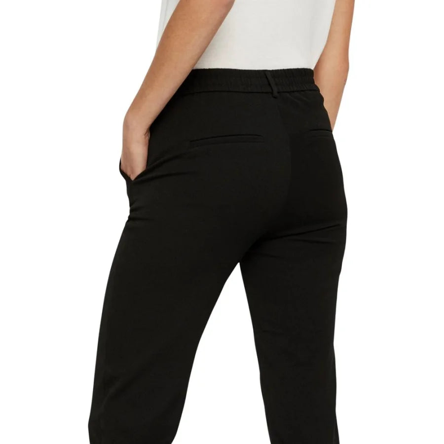 Vero Moda Black Polyester Casual Pants