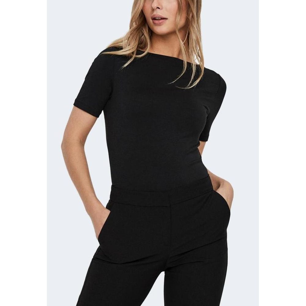 Vero Moda - Black Viscose T-Shirt