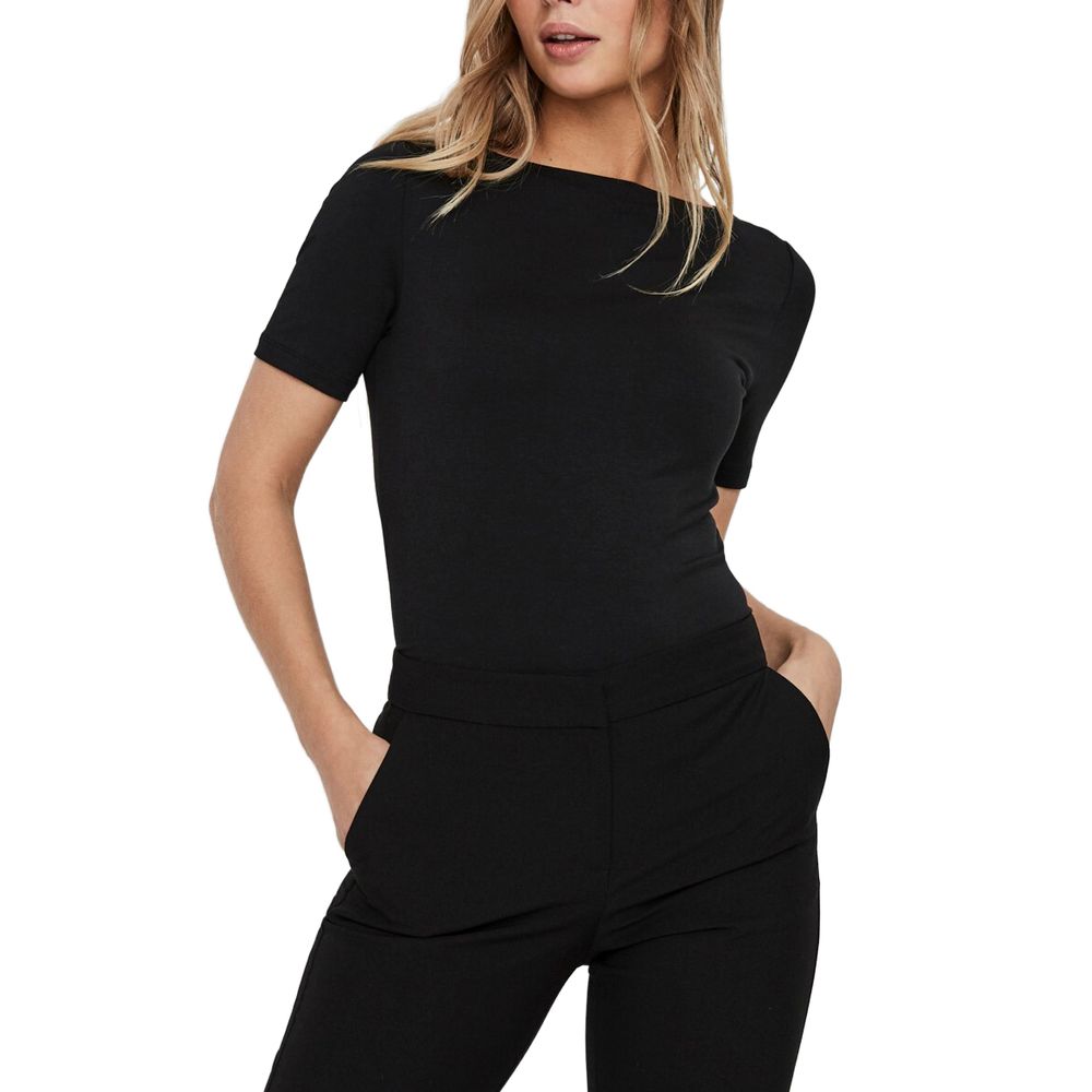 Vero Moda - Black Viscose T-Shirt