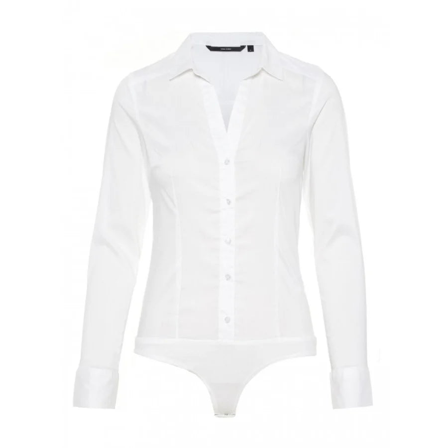 Vero Moda Cream Cotton Bodysuit