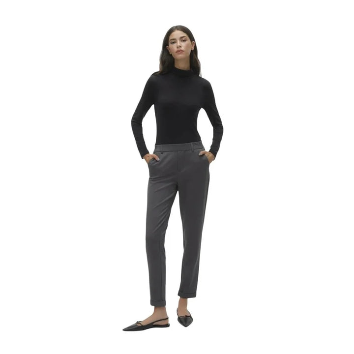 Vero Moda Gray Polyester Casual Pants