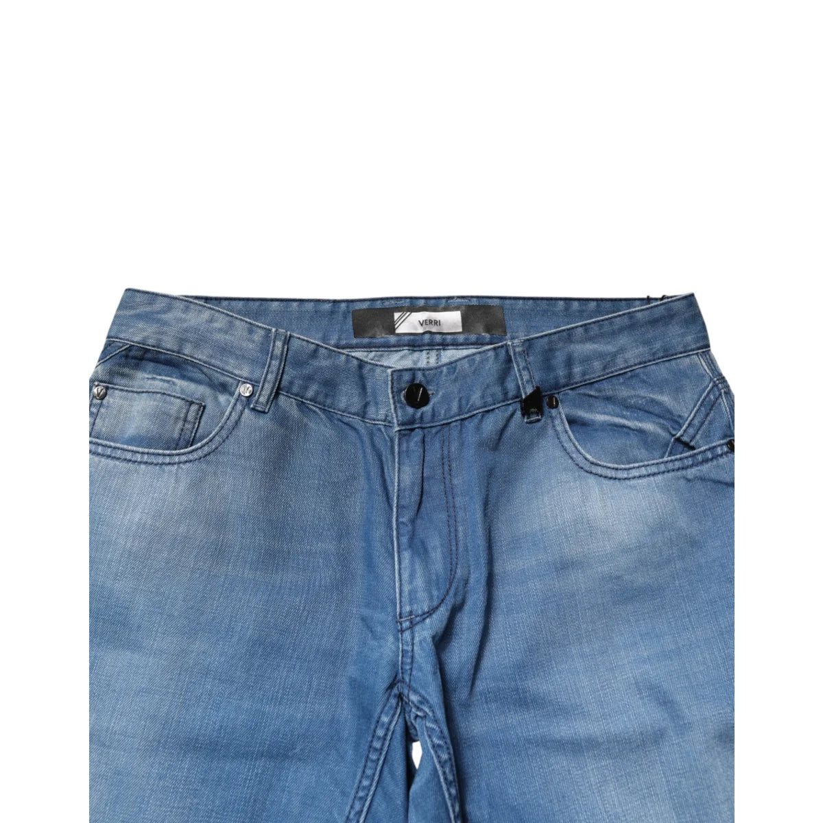 VERRI Blue Washed Cotton Skinny Fit Jeans for Modern Everyday Style Verri
