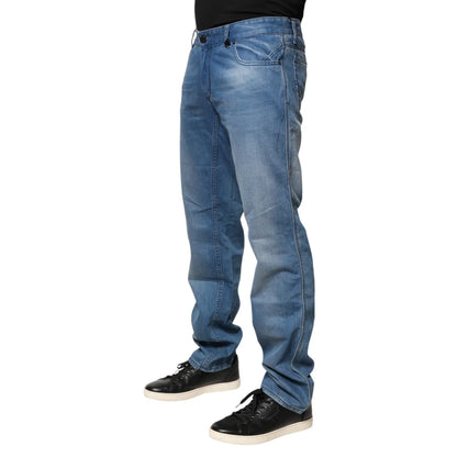 VERRI Blue Washed Cotton Skinny Fit Jeans for Modern Everyday Style Verri