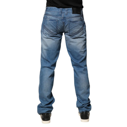 VERRI Blue Washed Cotton Skinny Fit Jeans for Modern Everyday Style Verri