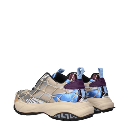 Versace Beige Sneakers with Signature Logo for Stylish Clothing Fans