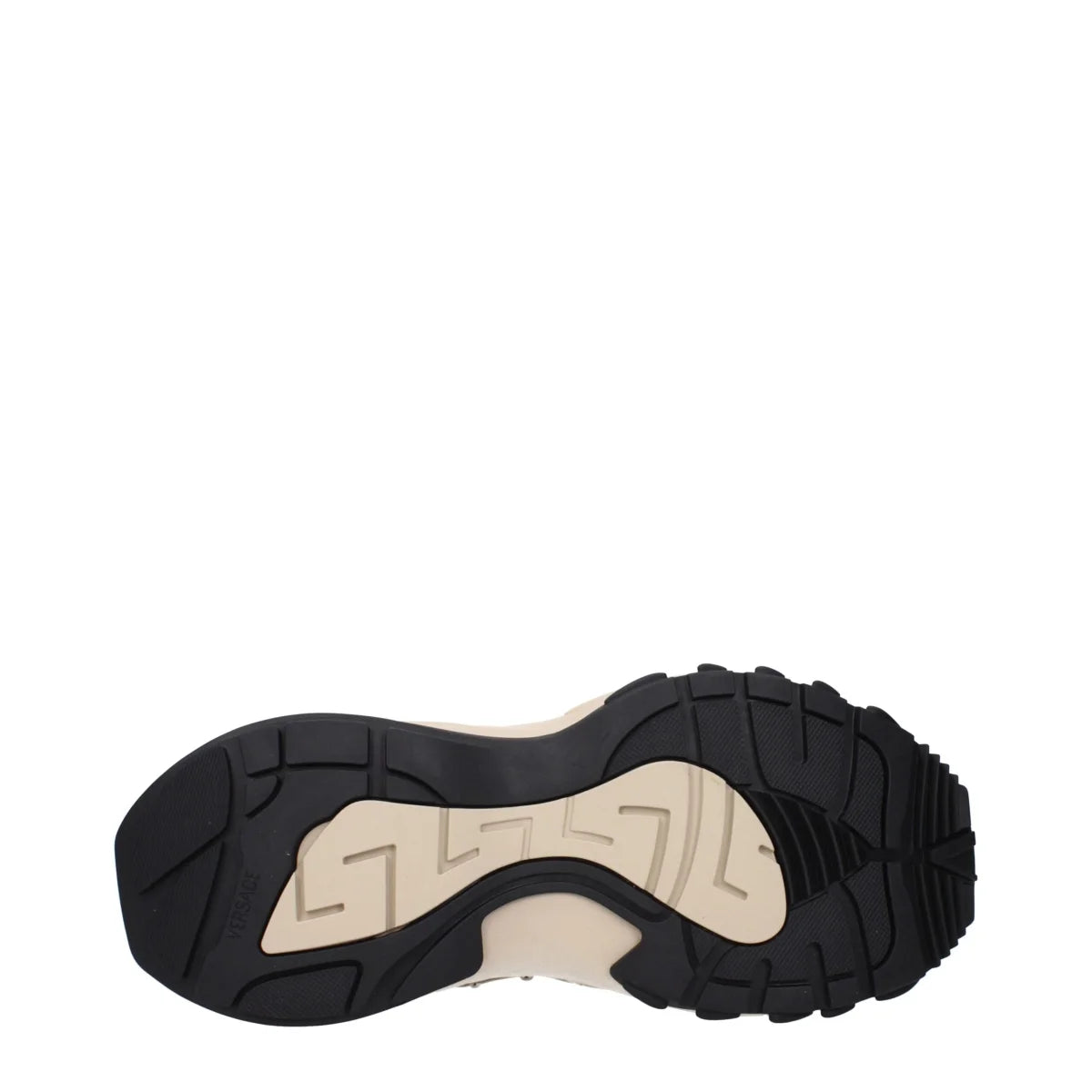 Versace Beige Sneakers with Signature Logo for Stylish Clothing Fans