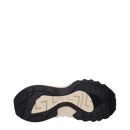 Versace Beige Sneakers with Signature Logo for Stylish Clothing Fans