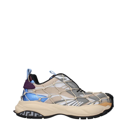 Versace Beige Sneakers with Signature Logo for Stylish Clothing Fans