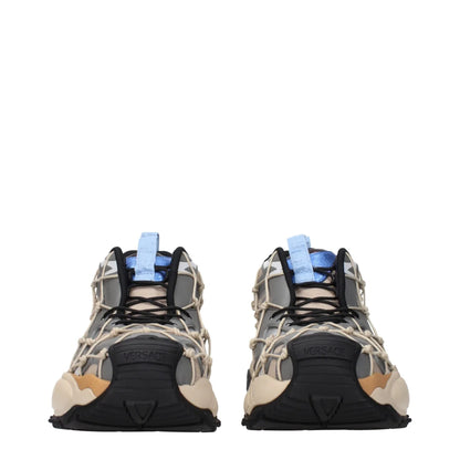 Versace Beige Sneakers with Signature Logo for Stylish Clothing Fans