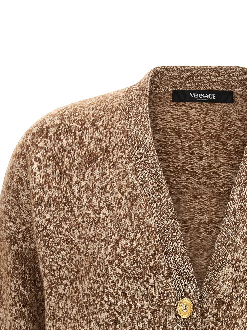 Versace Beige Virgin Wool Cardigan