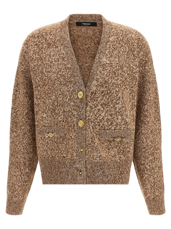 Versace Beige Virgin Wool Cardigan