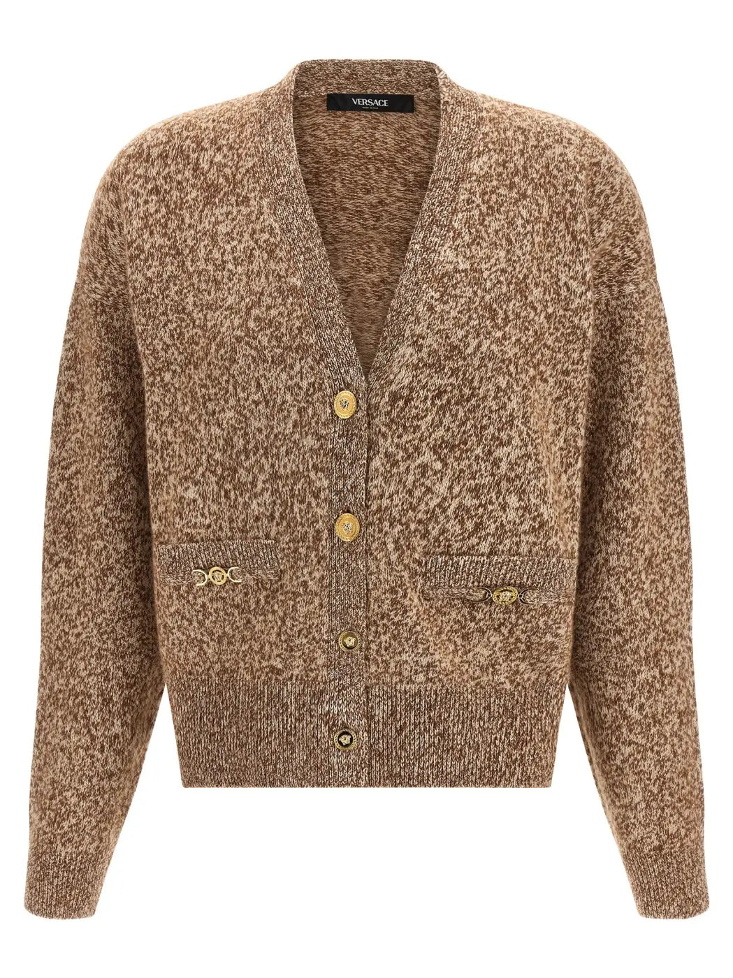 Versace Beige Virgin Wool Cardigan