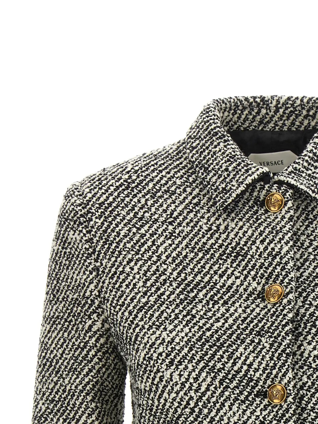 Versace Bicolor Virgin Wool Full-length Jacket