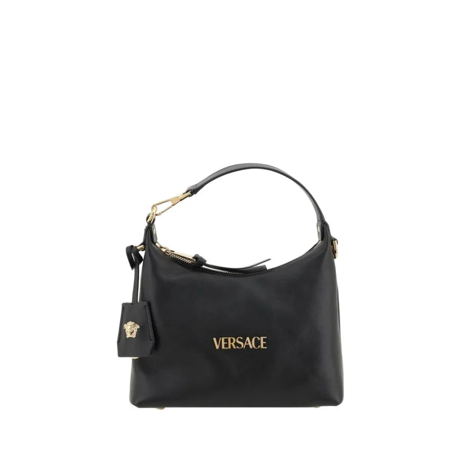 Versace Black Calf Leather Bos Taurus Handbag