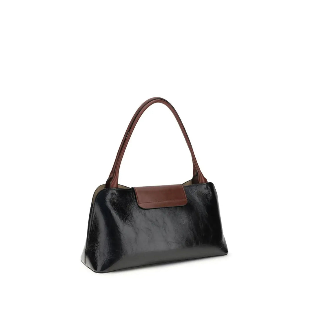 Versace Black Calf Leather Bos Taurus Shoulder Bag