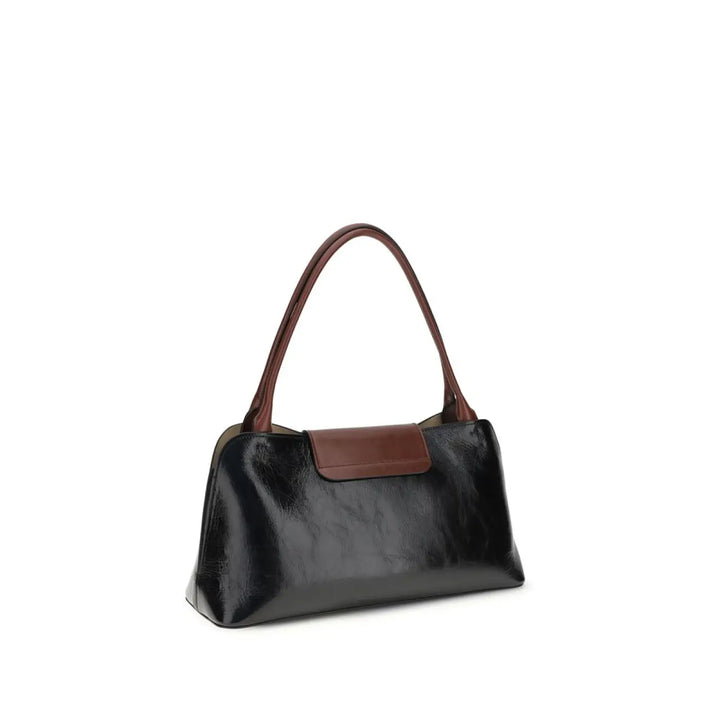 Versace Black Calf Leather Bos Taurus Shoulder Bag