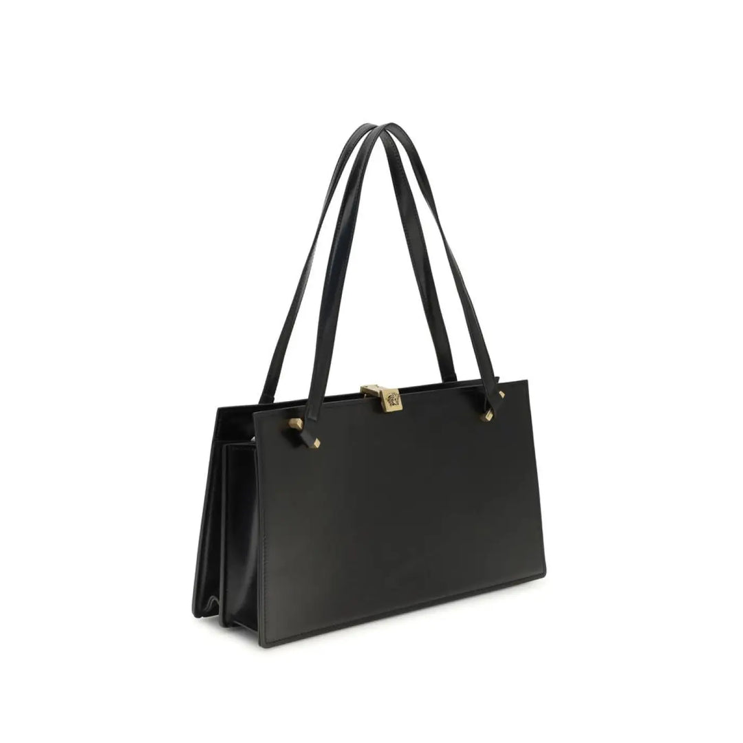 Versace Black Calf Leather Bos Taurus Shoulder Bag