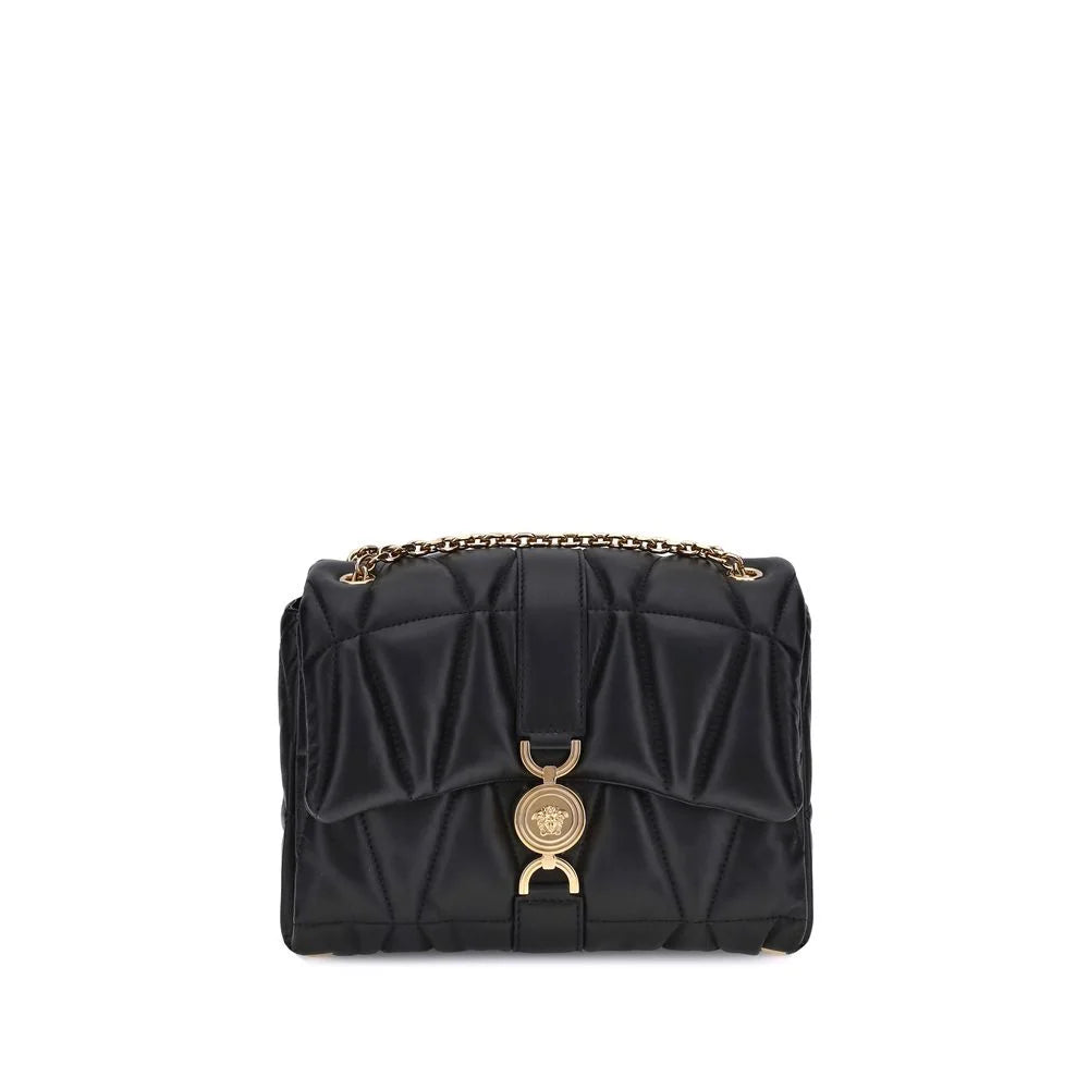 Versace Black Calf Leather Bos Taurus Shoulder Bag