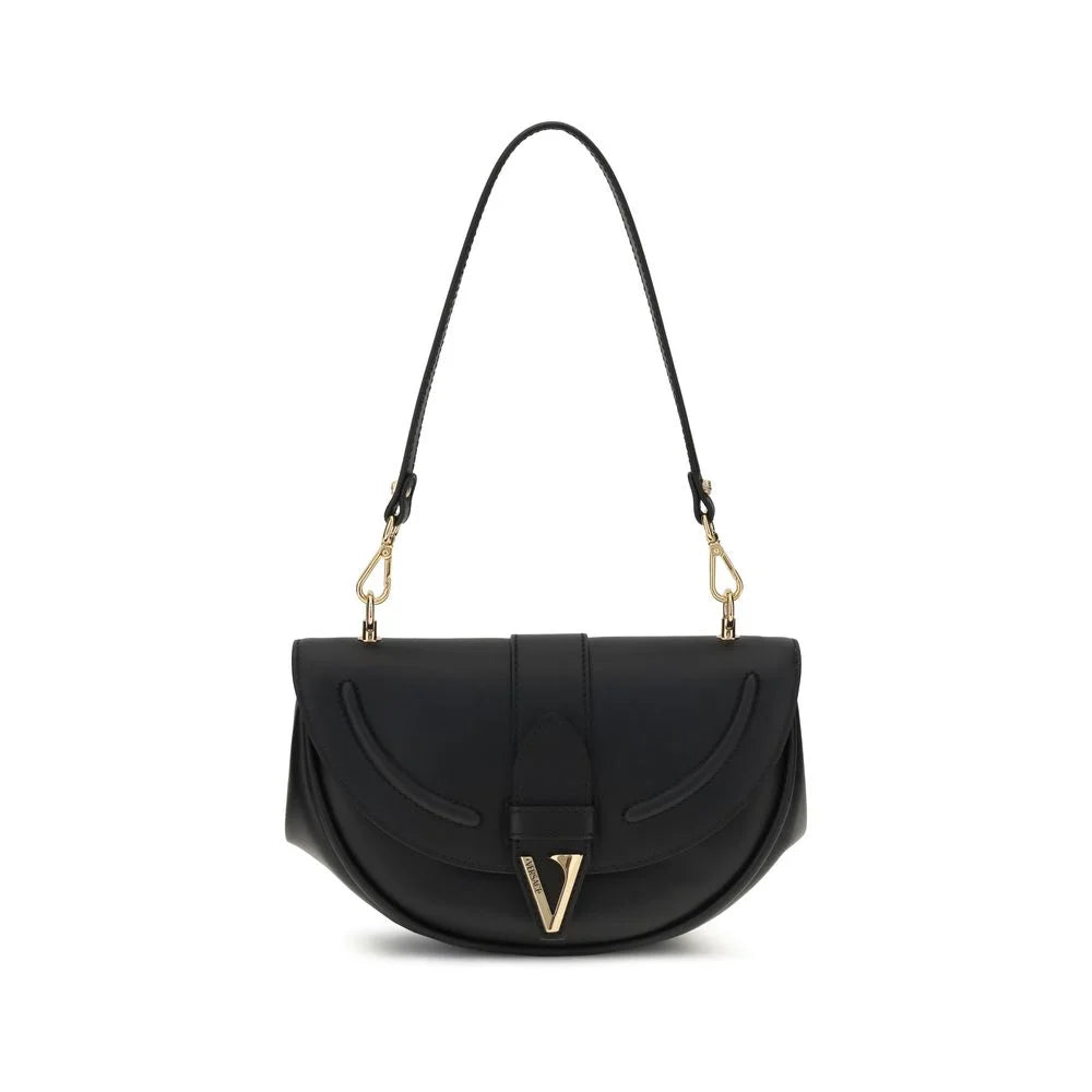 Versace Black Calf Leather Bos Taurus Shoulder Bag