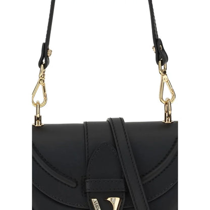 Versace Black Calf Leather Bos Taurus Shoulder Bag