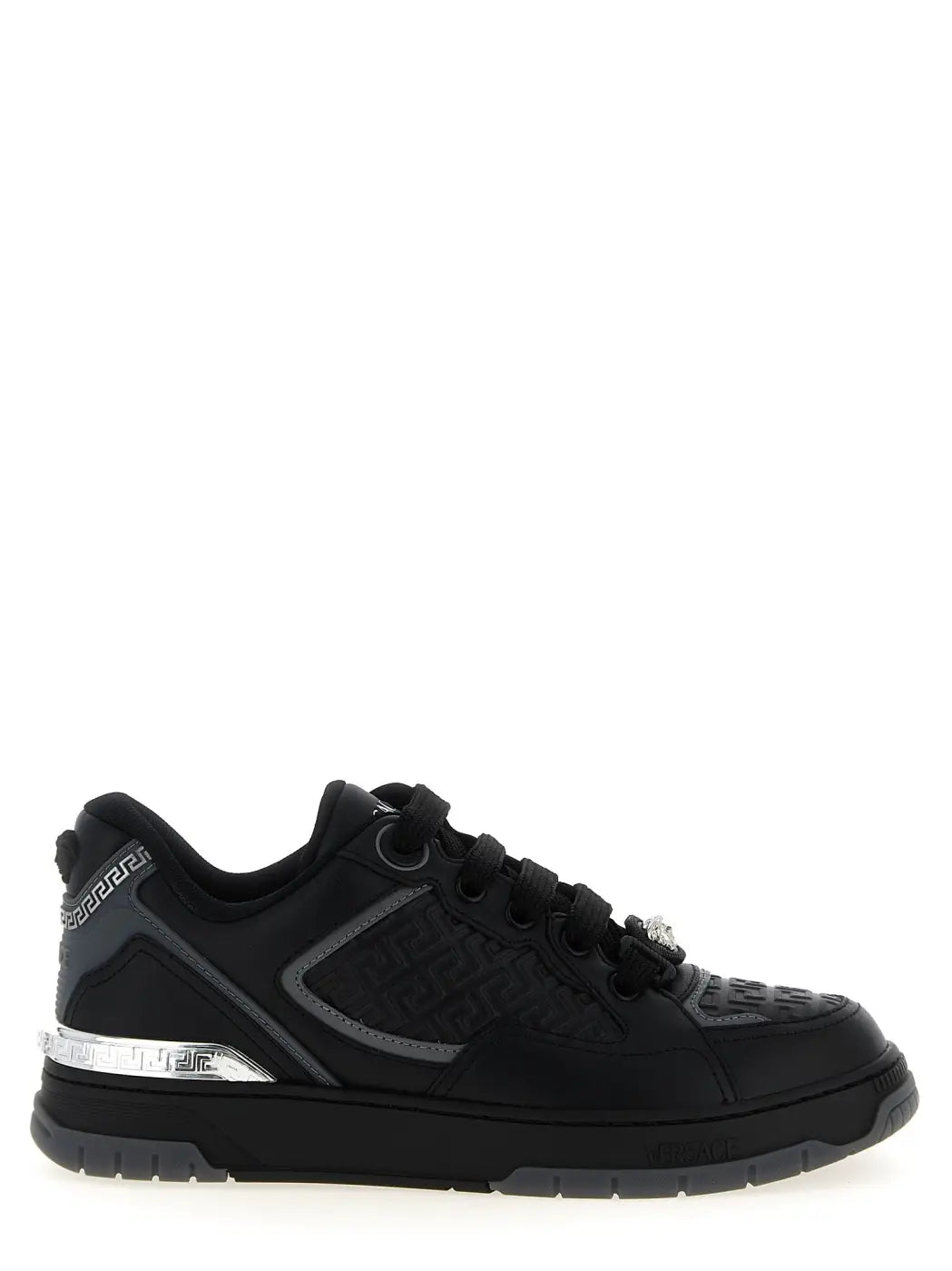 Versace Black Calfskin Athletic Sneakers
