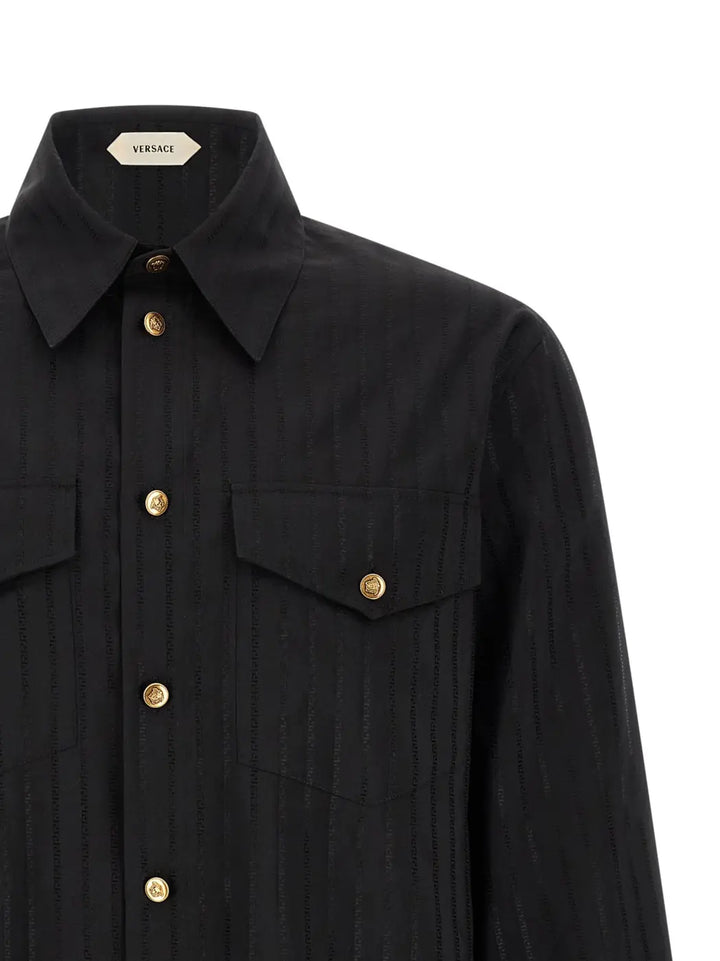 Versace Black Cotton Blouse
