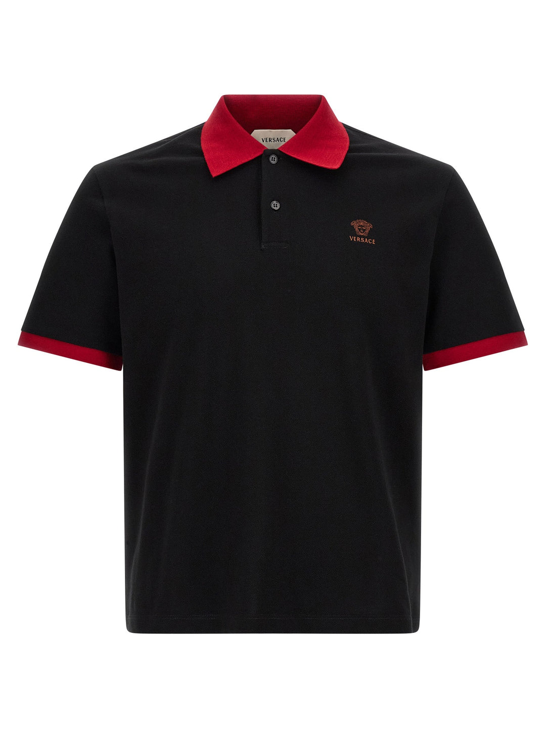 Versace Black Cotton Polo Shirt