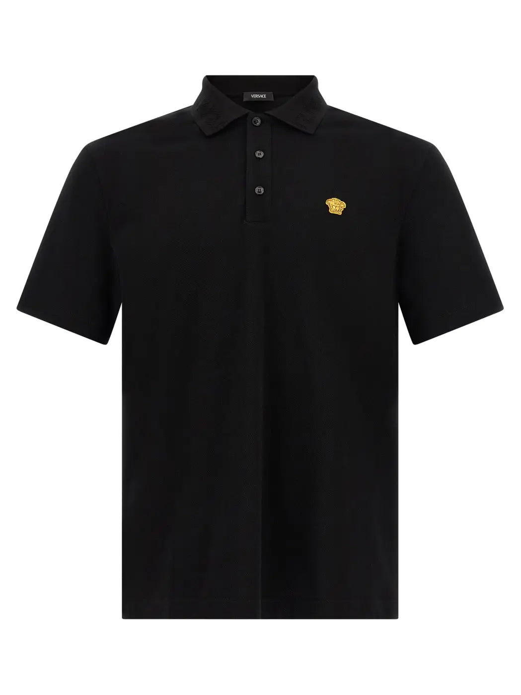 Versace Black Cotton Polo Shirt