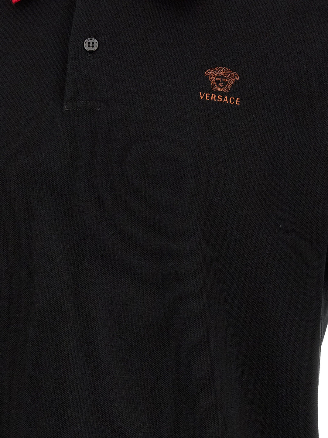 Versace Black Cotton Polo Shirt