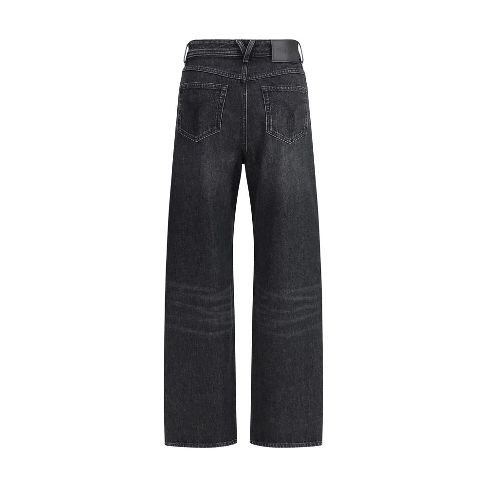 Versace Black Cotton Relaxed Fit Jeans