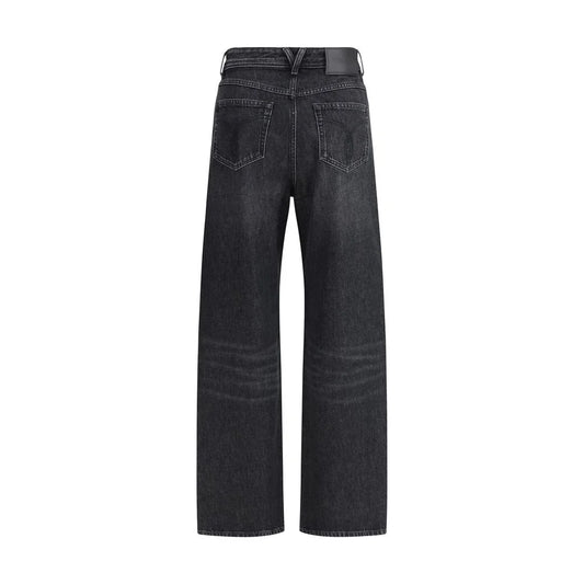 Versace Black Cotton Relaxed Fit Jeans