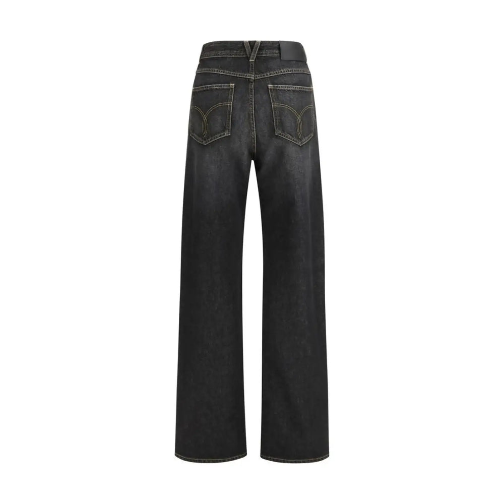 Versace Black Cotton Straight-leg Jeans