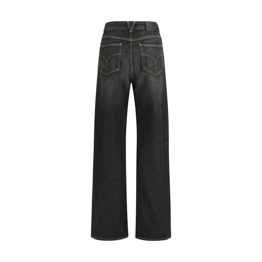 Versace Black Cotton Straight-leg Jeans