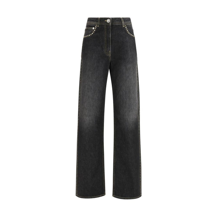 Versace Black Cotton Straight-leg Jeans