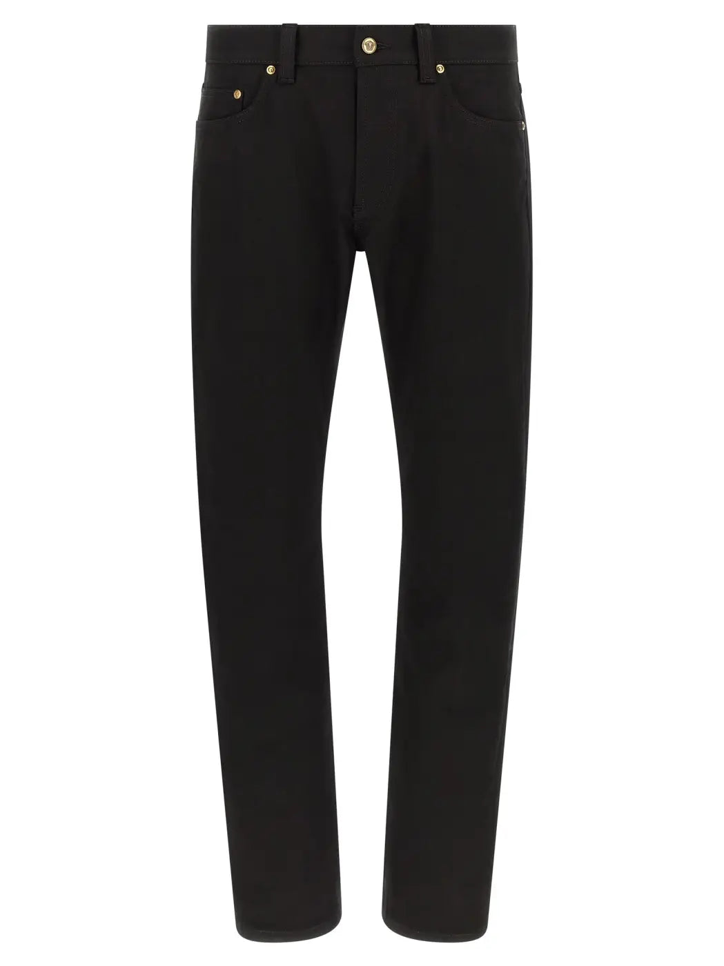 Versace Black Cotton Straight-leg Jeans