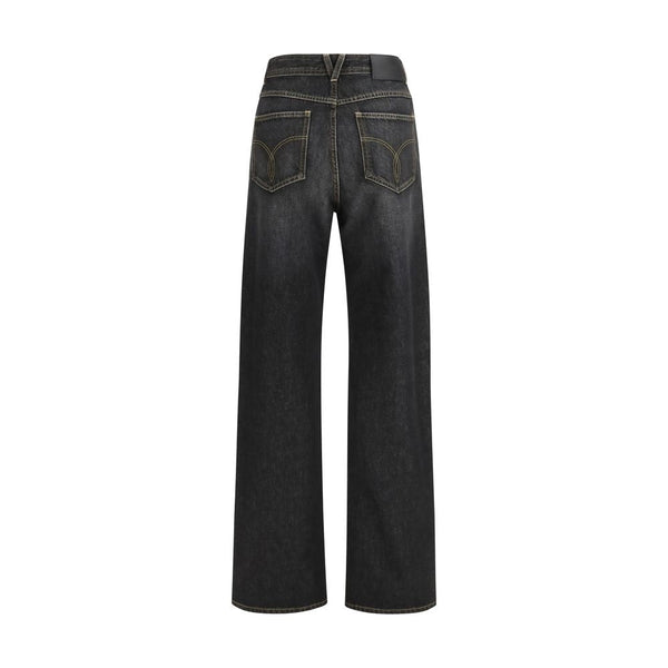 Versace Black Cotton Straight-leg Jeans