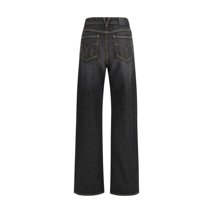 Versace Black Cotton Straight-leg Jeans