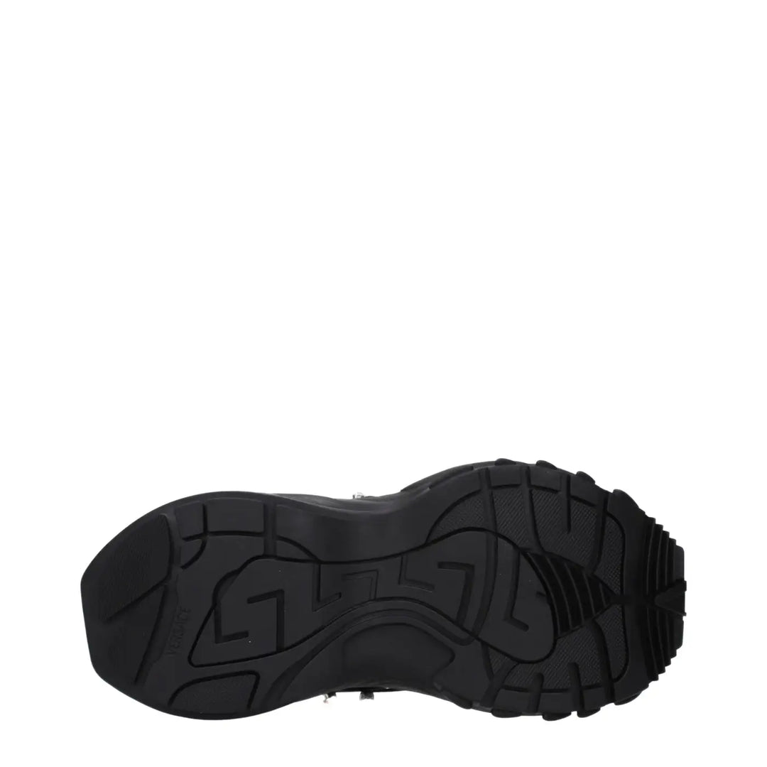Versace Black Fabric Chunky Sneakers