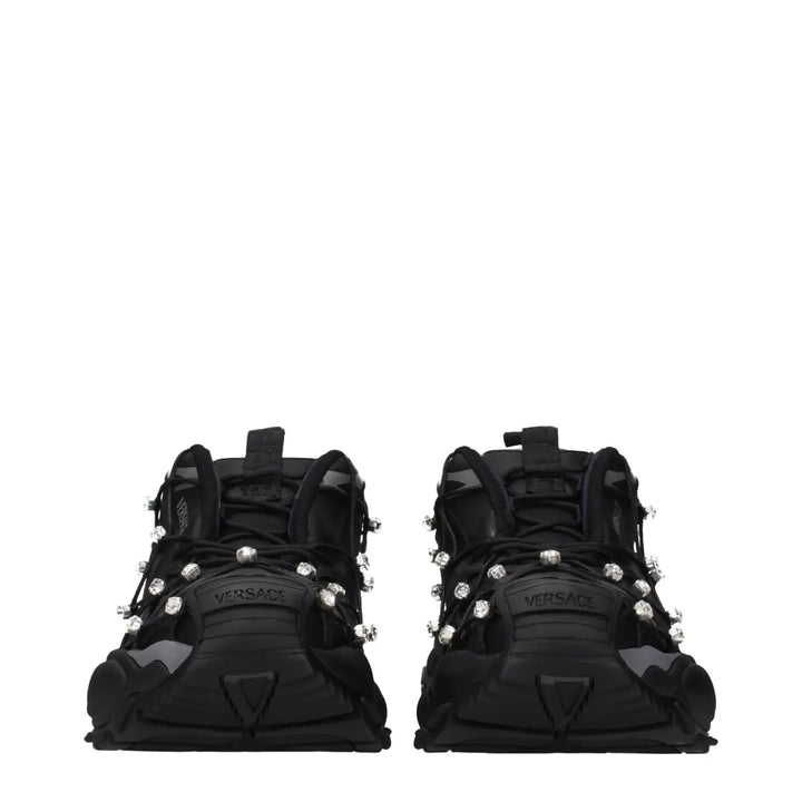 Versace Black Fabric Chunky Sneakers