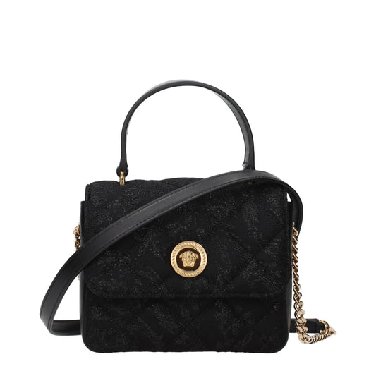Versace Black Fabric Handbag